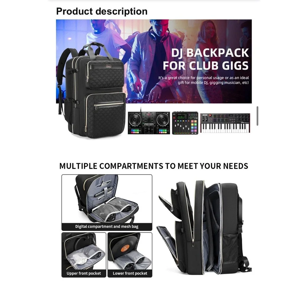 DJ Backpack Case for Pioneer DDJ REV1 Controller Mixer Gear Travel Bag Equipment